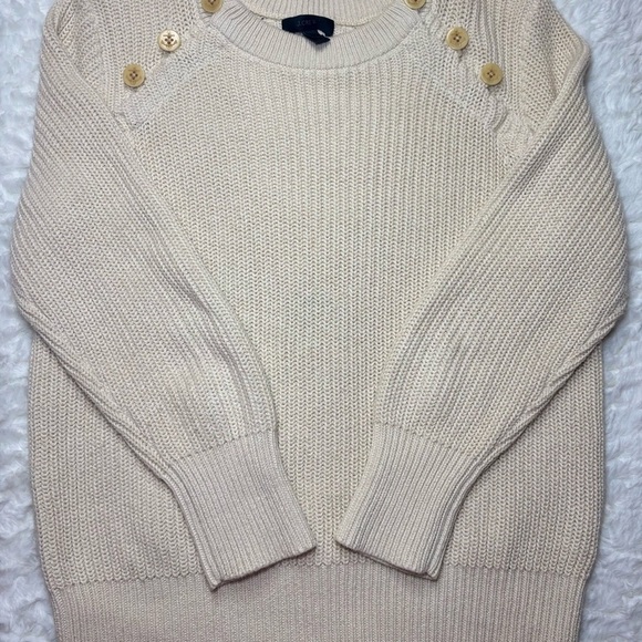 J. Crew Sweaters - J. Crew Cream Button-Accent Sweater